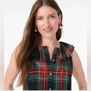 J. Crew Multicolor Plaid Sleeveless Top